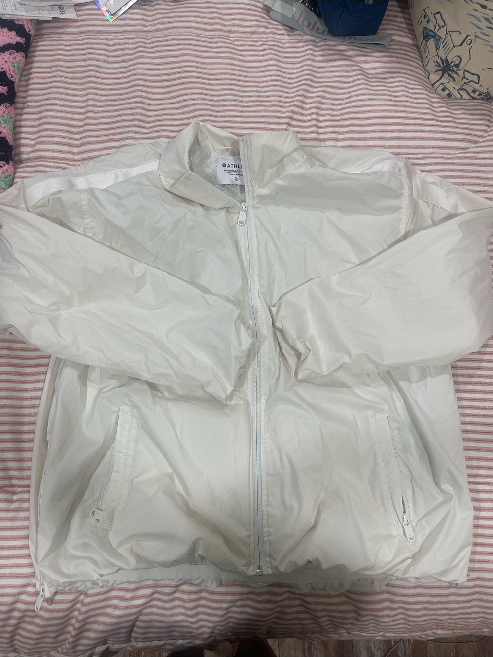 Athleta Off-White Lightweight Packable Windbreaker